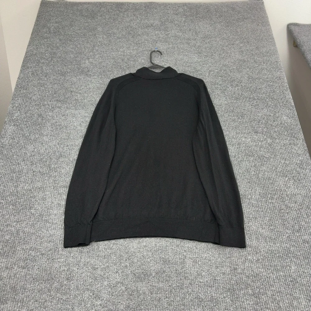 Express Sweater Mens L Black Quarter Zip Mock Wool Neck Pullover Casual Minimal